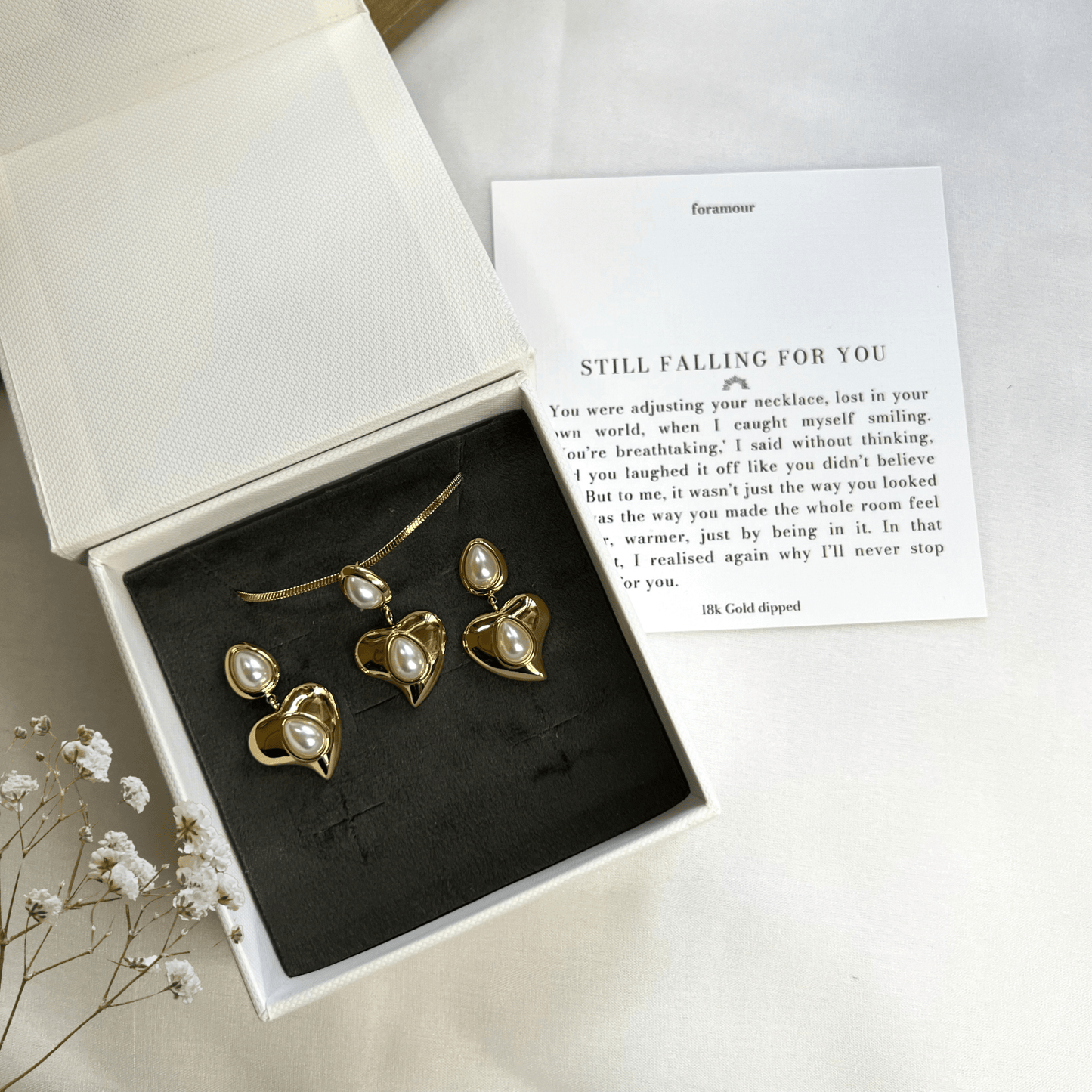 In your heart - Earrings and Necklace set - foramour