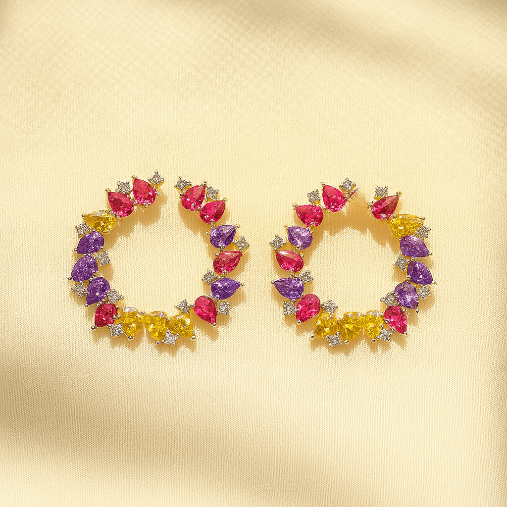 Zircons in loop - Earrings - foramour