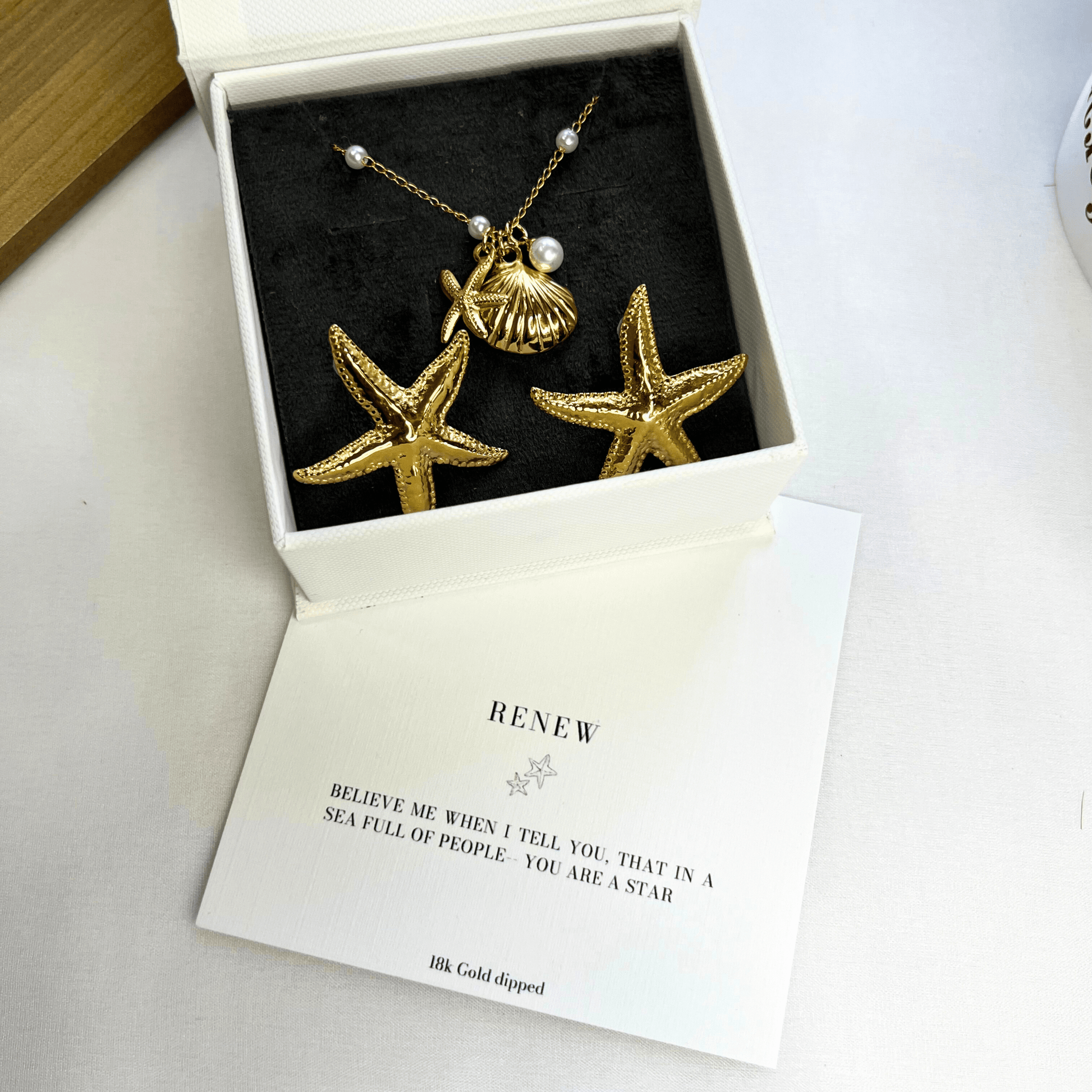 Starfish & Shell - Earrings and Necklace Set - foramour