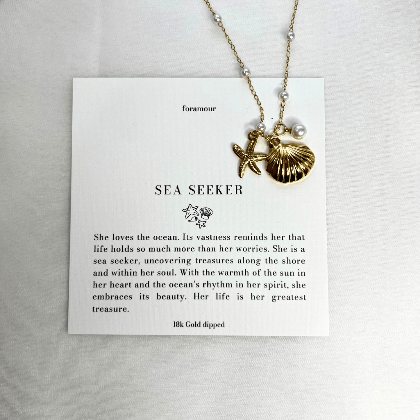 Starfish & Shell - Earrings and Necklace Set - foramour