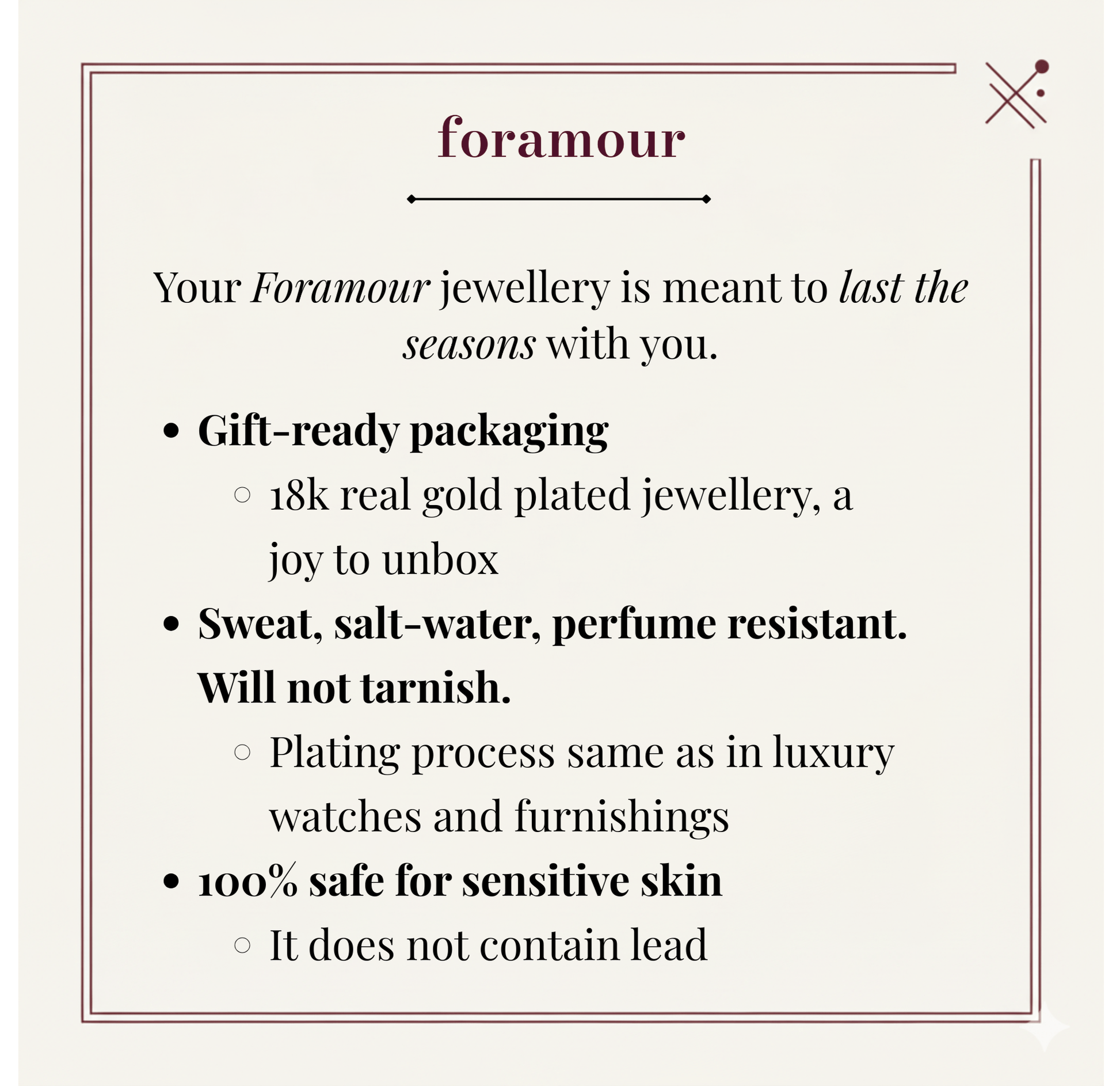 Foramour Jewellery Attributes