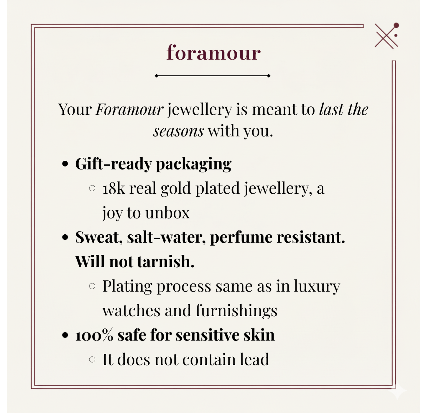 Foramour Jewellery Attributes