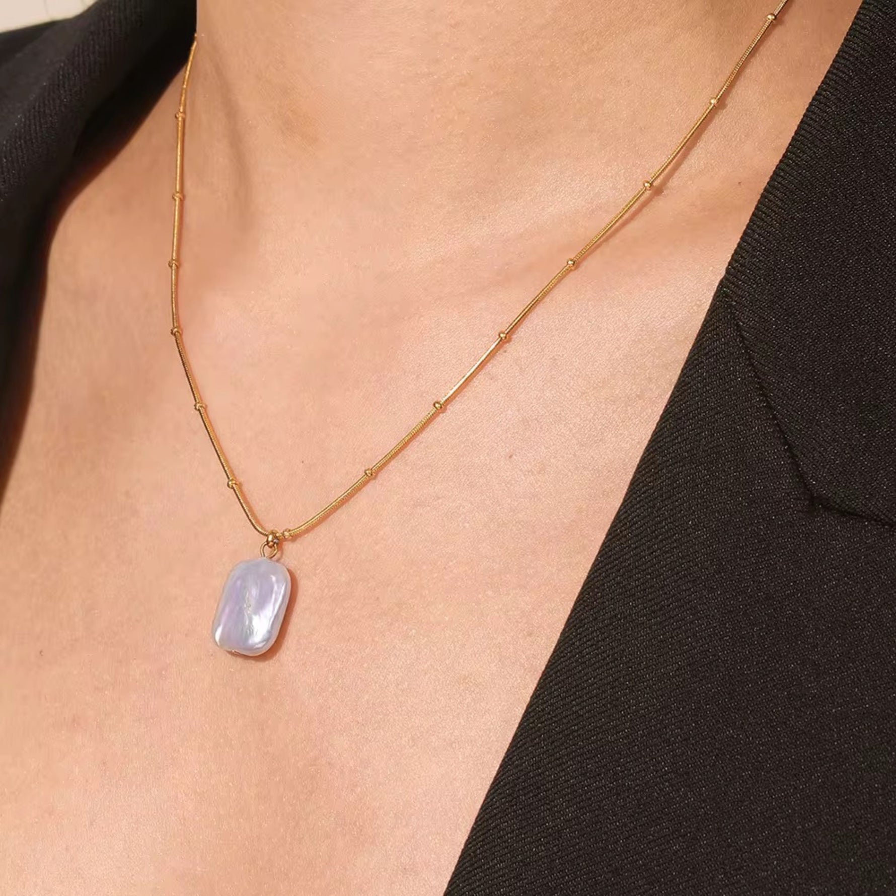 Square Pearl - Necklace - foramour