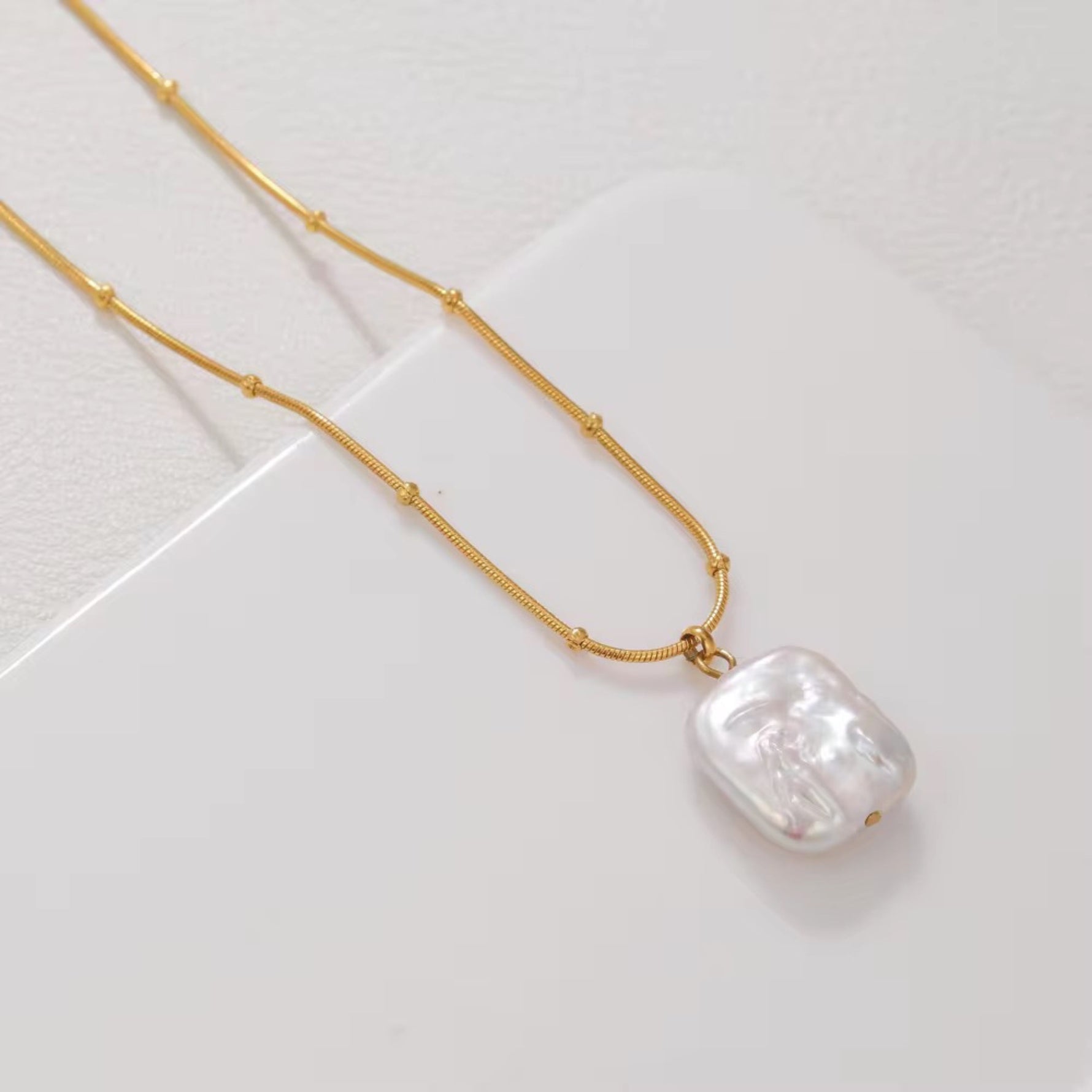Square Pearl - Necklace - foramour