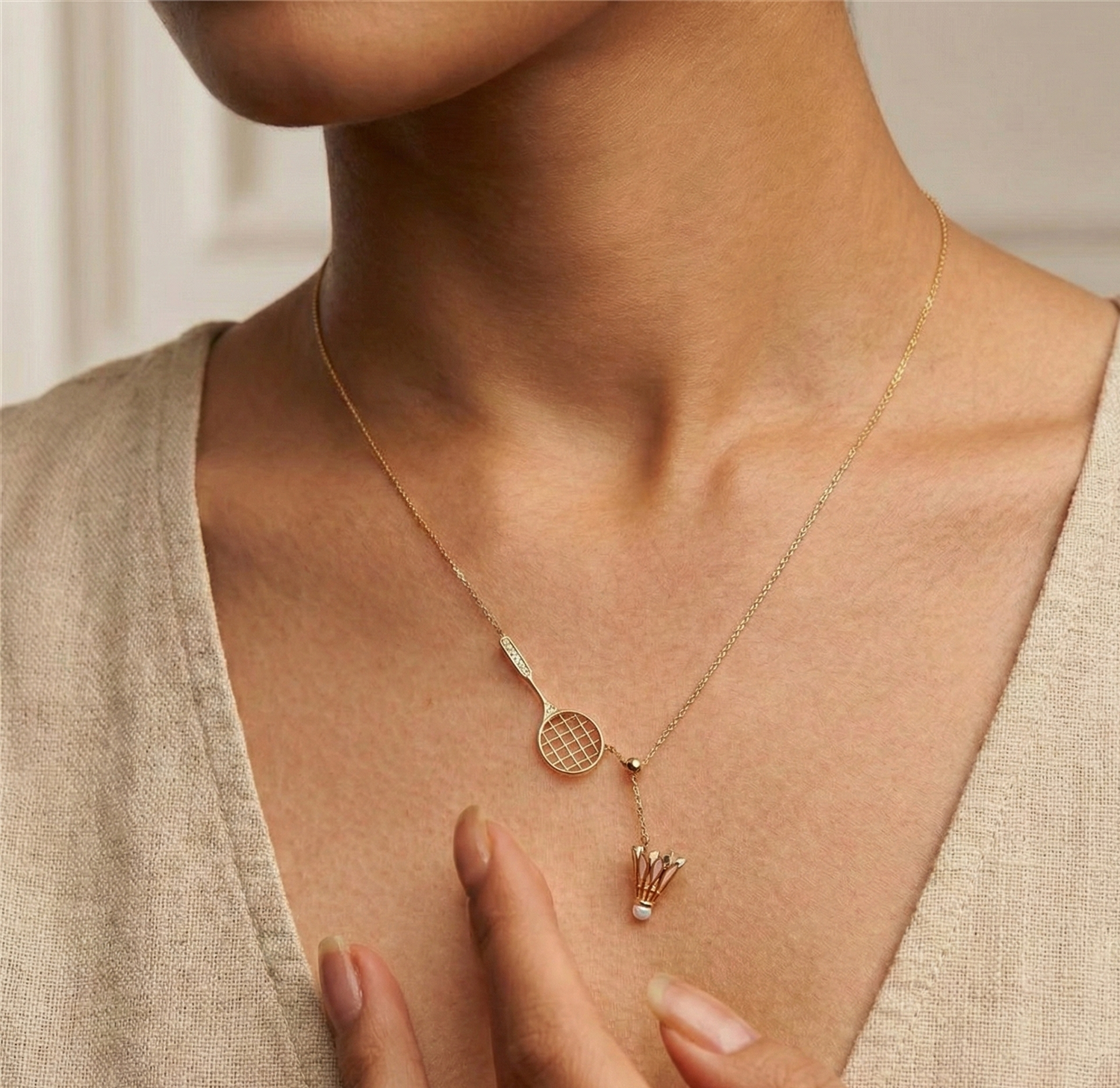 Badminton Racquet - Necklace