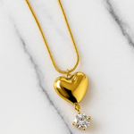Heart & diamond drop - Necklace - foramour
