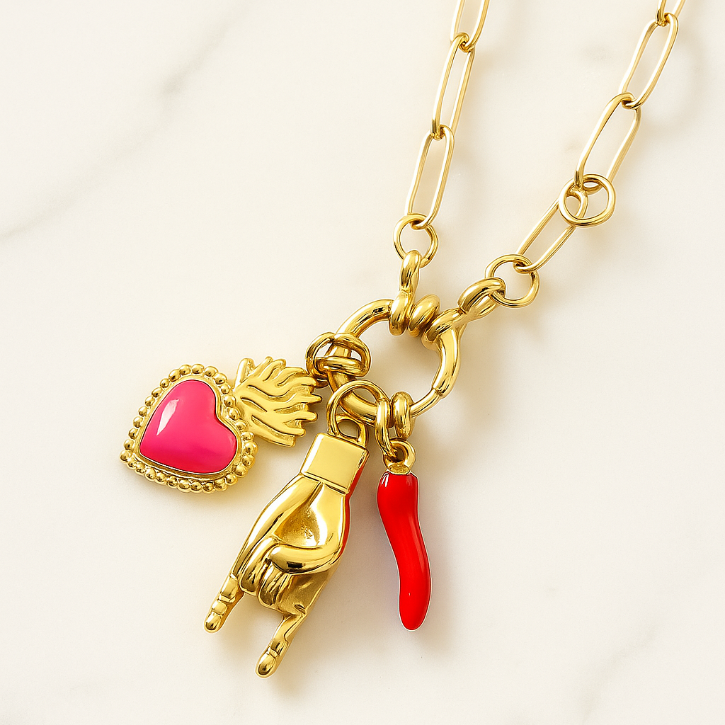 Chilli Heart Charm - Necklace