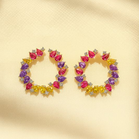 Zircons in loop - Earrings