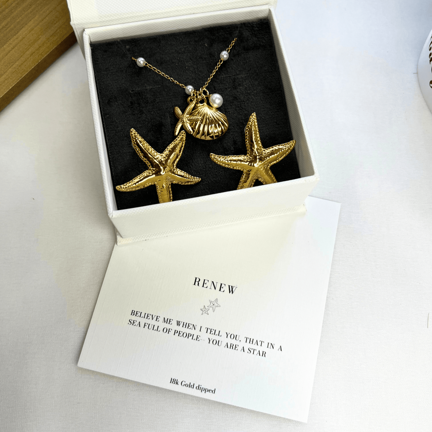 Starfish & Shell - Earrings and Necklace Set - foramour