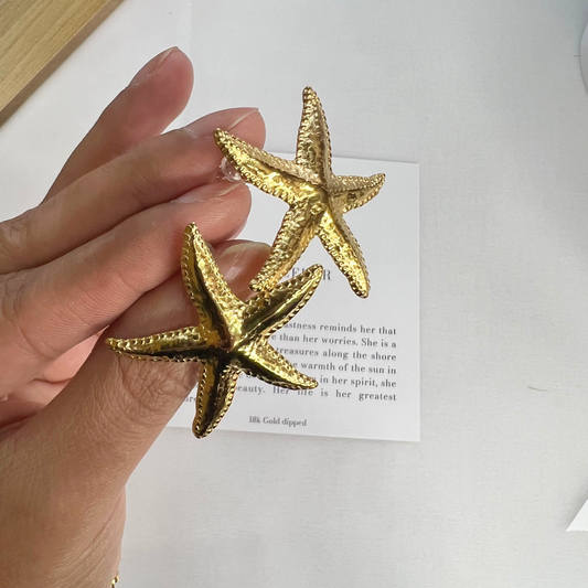 Starfish & Shell - Earrings and Necklace Set