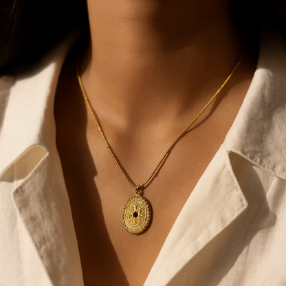 Petal on a Coin - Necklace