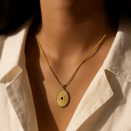 Petal on a Coin - Necklace
