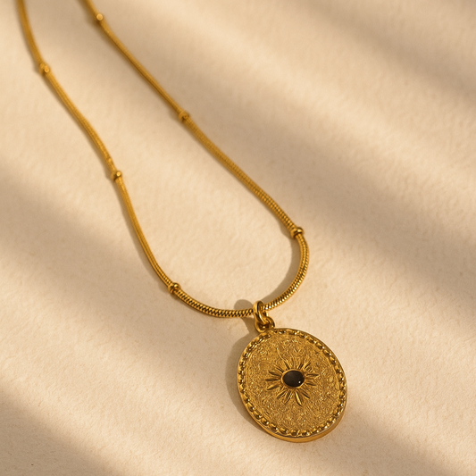 Petal on a Coin - Necklace