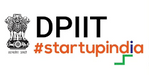 Logo of DPIIT with '#startupindia' text on a white background