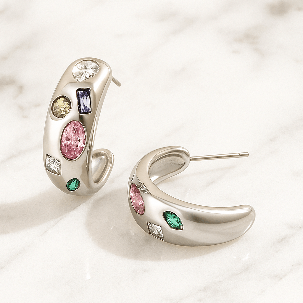 Multicolor Silver - Earrings - foramour