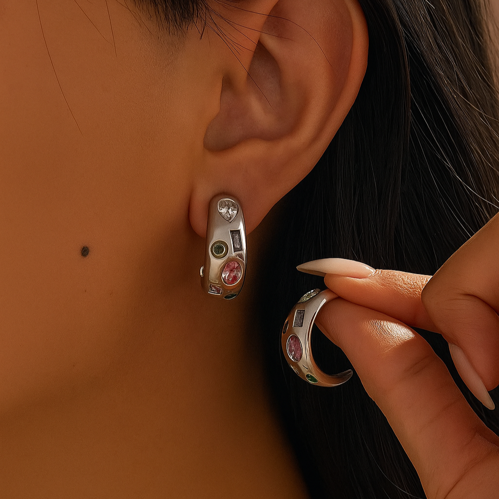 Multicolor Silver- Earrings