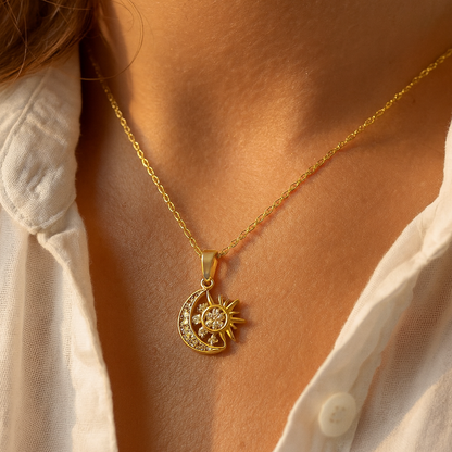 Sun and a crescent - Necklace