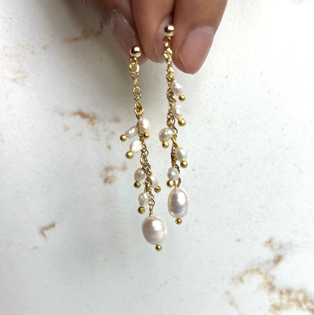 Pearl Cascade Drop Earrings