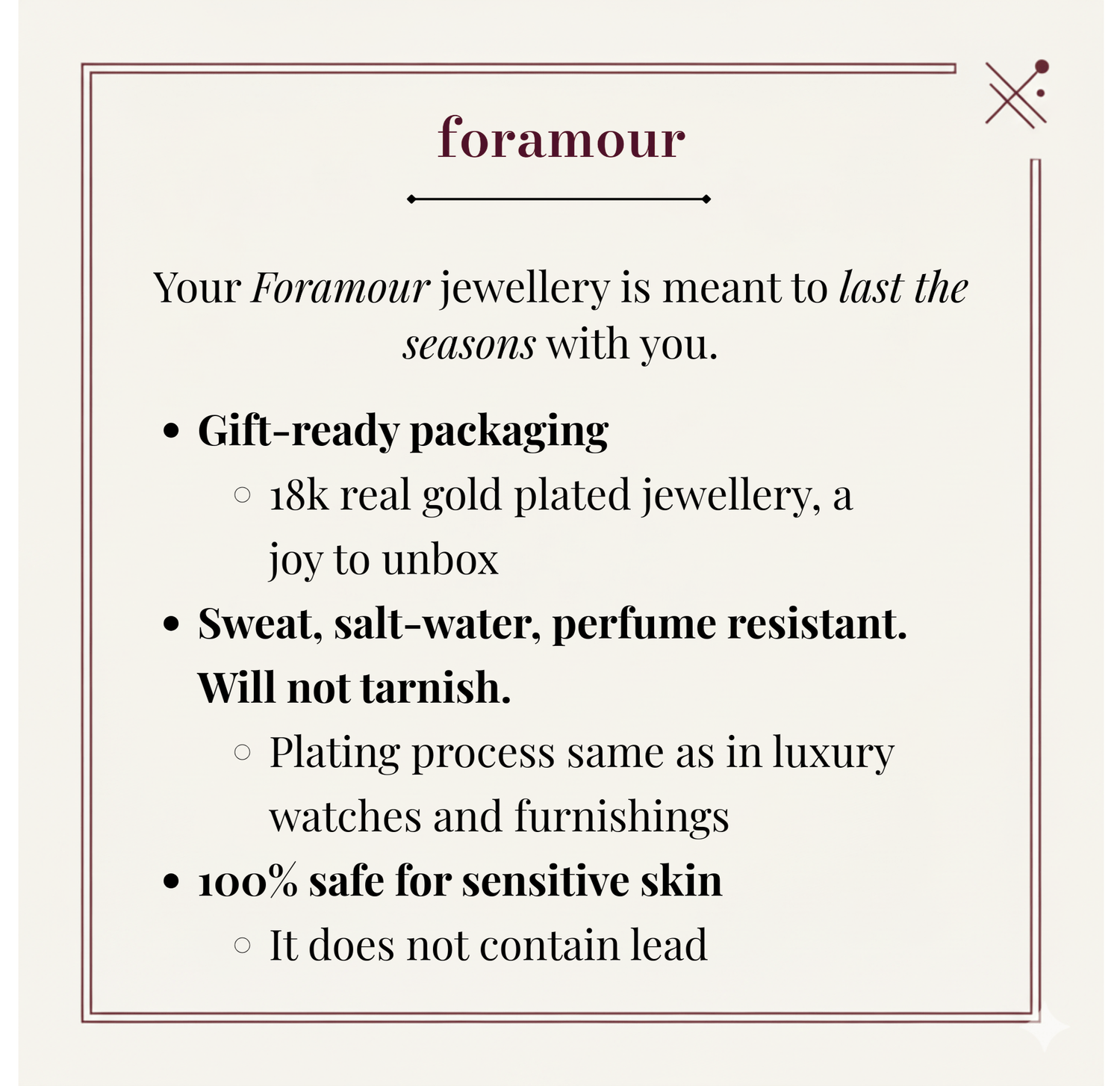 Foramour Jewellery Attributes