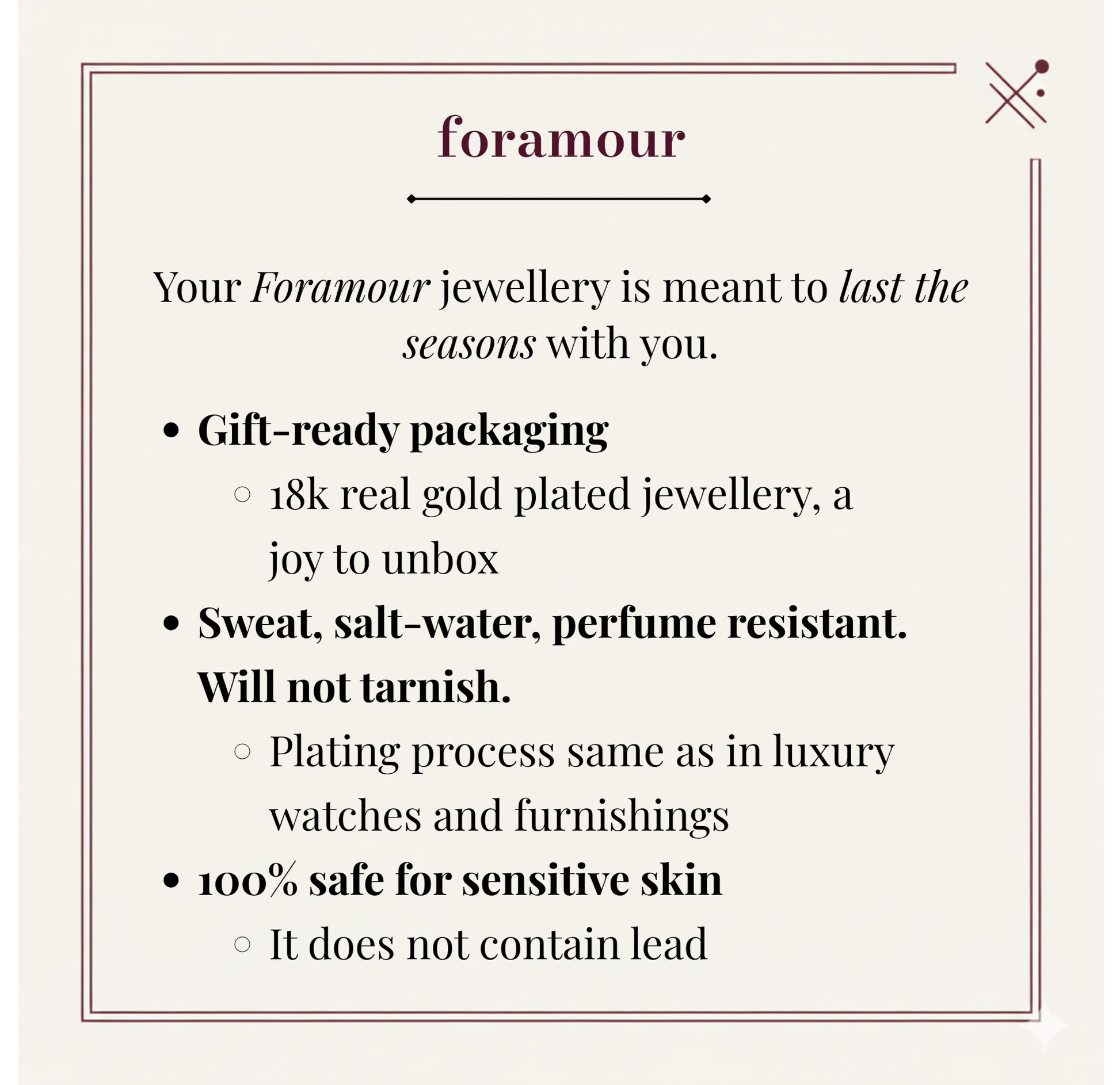 Foramour Jewellery Attributes