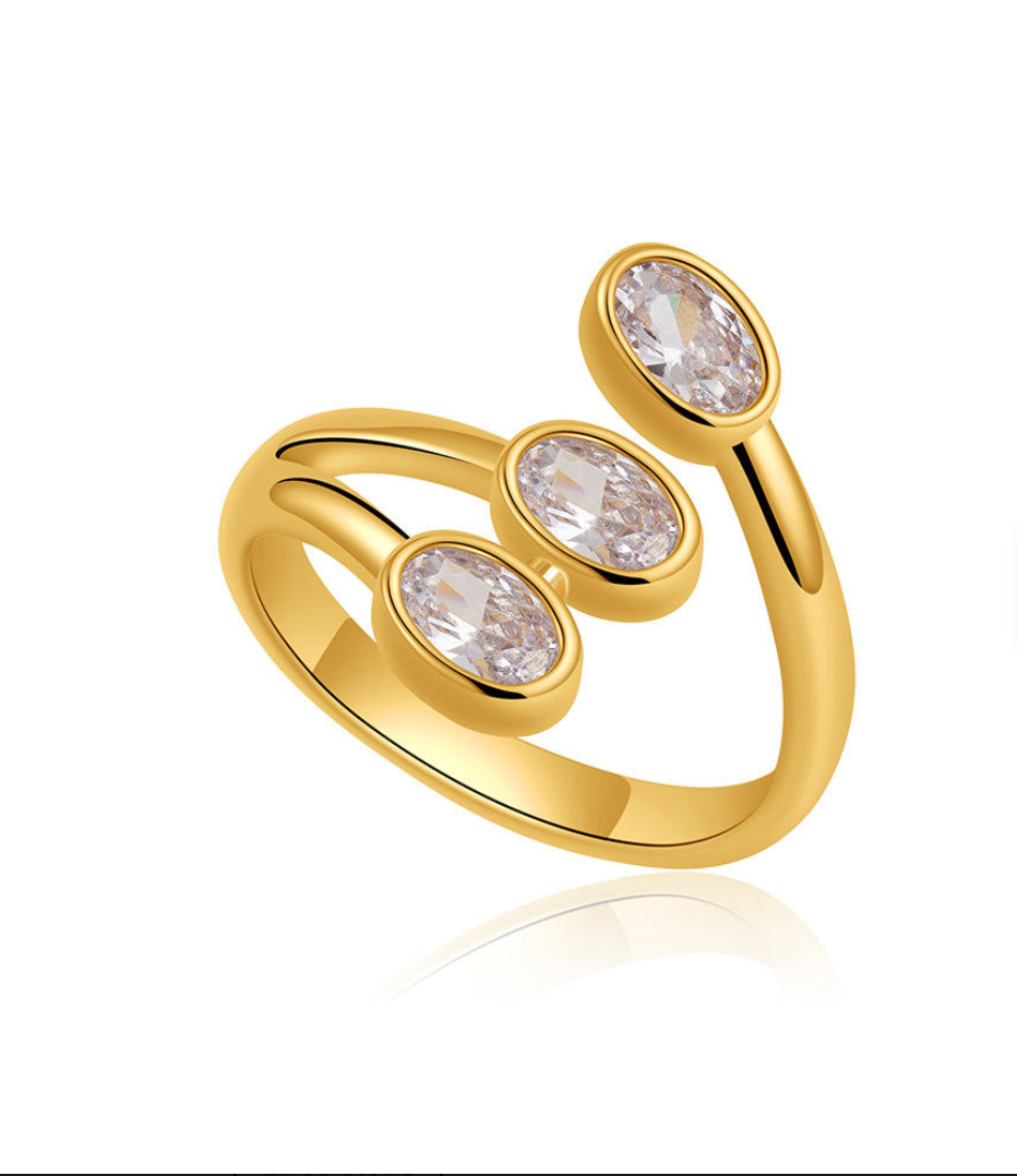 Triple Oval Bezel Wrap Ring