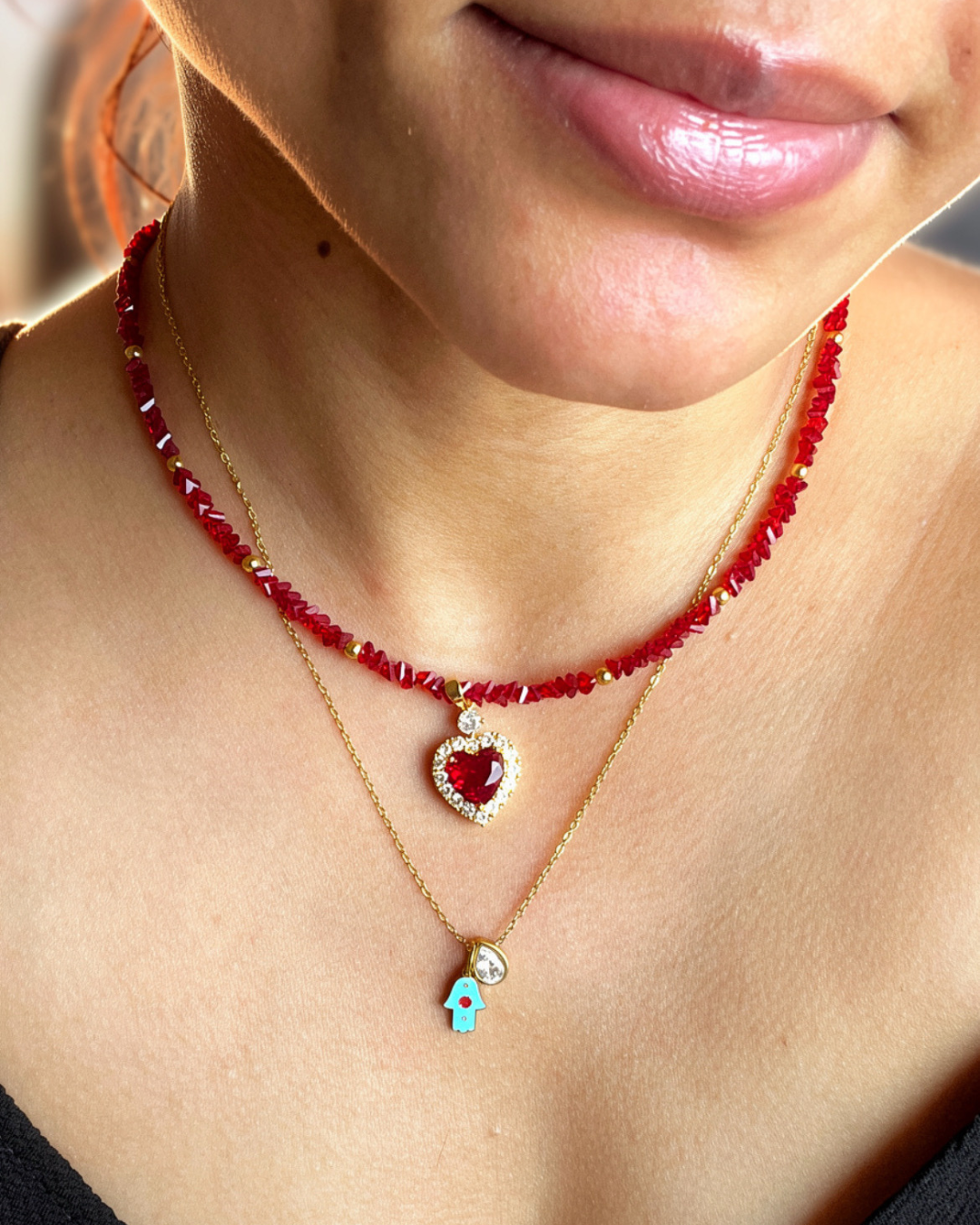 Hamsa Pear Drop - Necklace