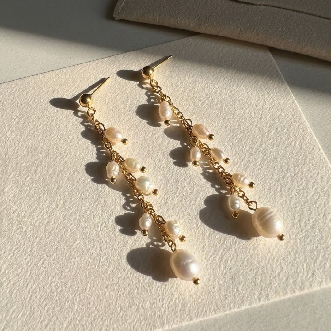 Pearl Cascade Drop Earrings