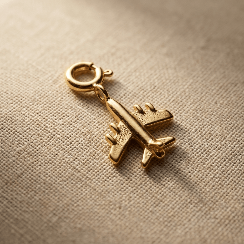 Airplane Charm - Foramour Jewels - 18K Gold Plated - Sweat, water proof