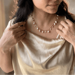 Asymmetric Pearl Chain Necklace - Foramour Jewels - 18K Gold Plated - Sweat, water proof