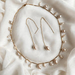 Asymmetric Pearl Necklace Set - Foramour Jewels - Gold PVD designer jewellery & charms