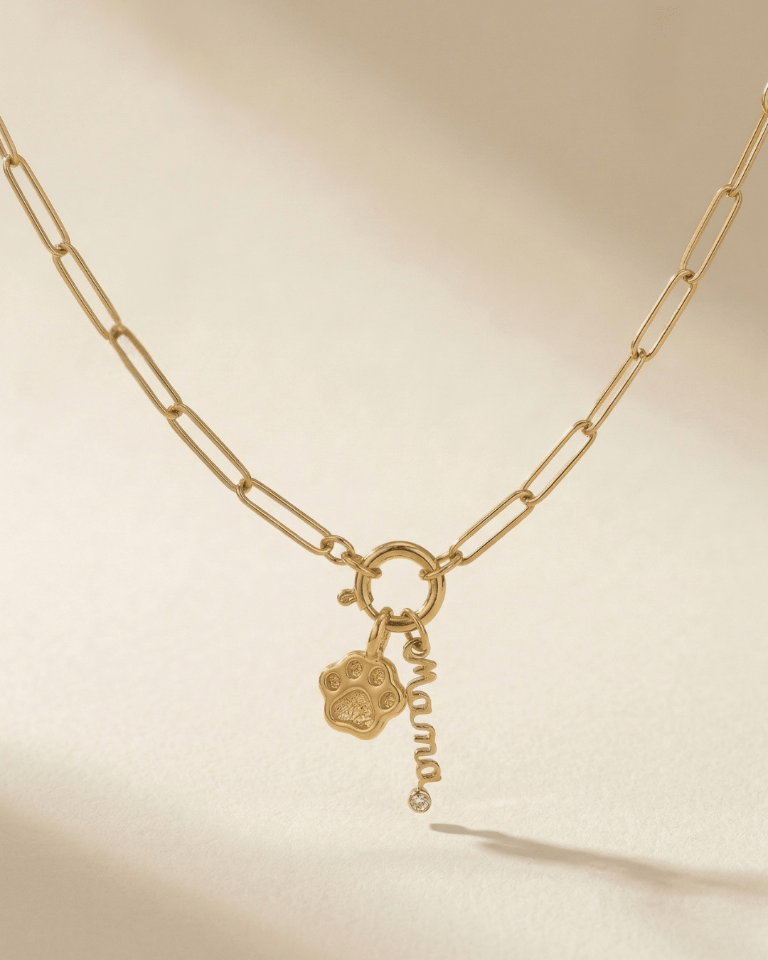 Baby Footprint Mama Necklace - Foramour Jewels - 18K Gold Plated - Sweat, water proof