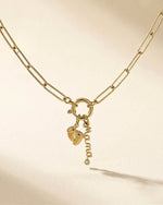 Baby Footprint Mama Necklace - Foramour Jewels - 18K Gold Plated - Sweat, water proof