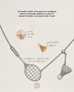 Badminton Match Necklace - Foramour Jewels - 18K Gold Plated - Sweat, water proof