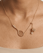 Badminton Match Necklace - Foramour Jewels - 18K Gold Plated - Sweat, water proof