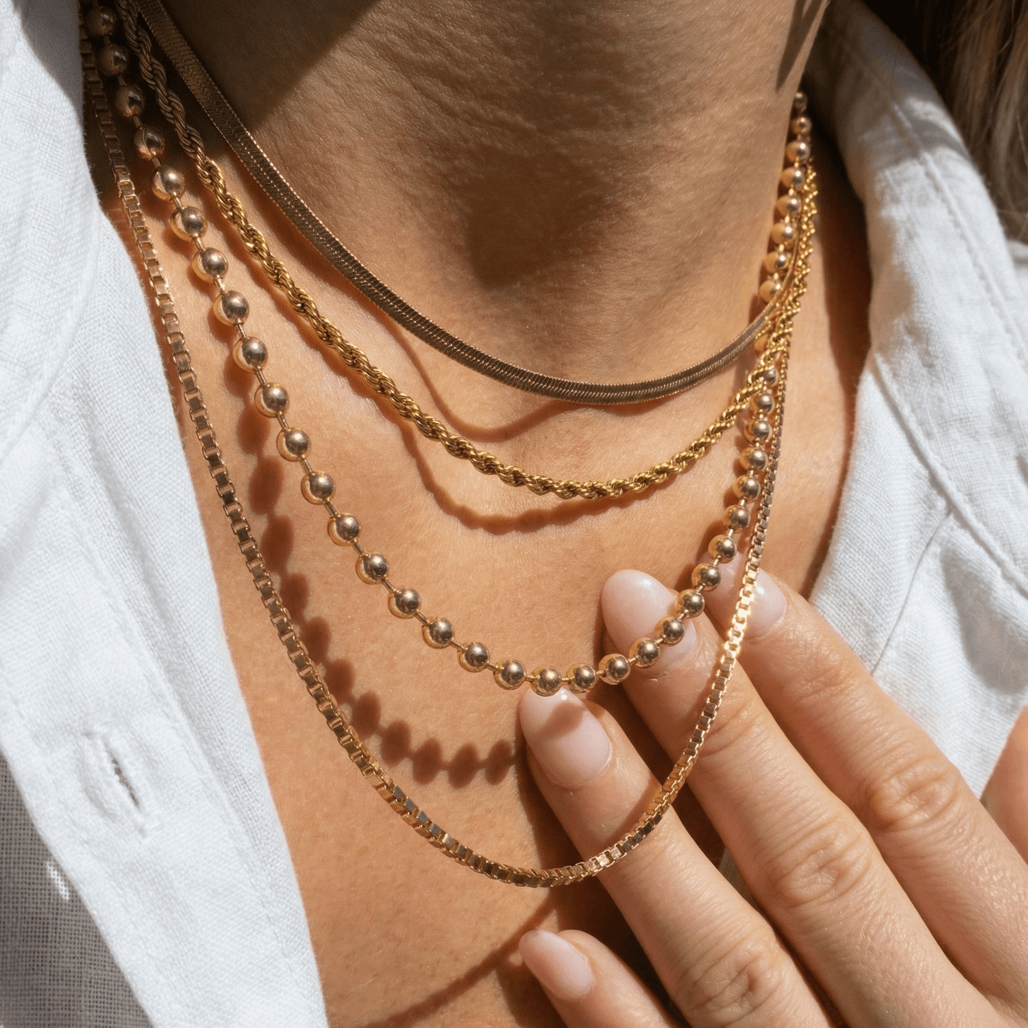Ball Bead Chain - Foramour Jewels - 18K Gold Plated - Sweat, water proof