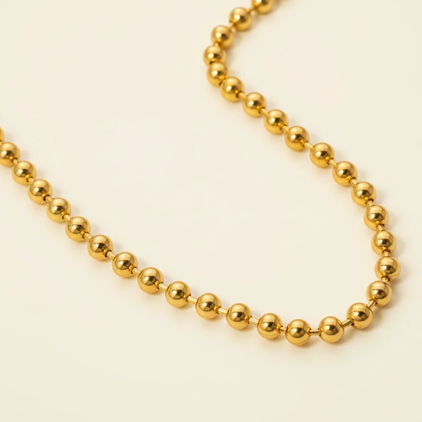 Ball Bead Chain - Foramour Jewels - 18K Gold Plated - Sweat, water proof