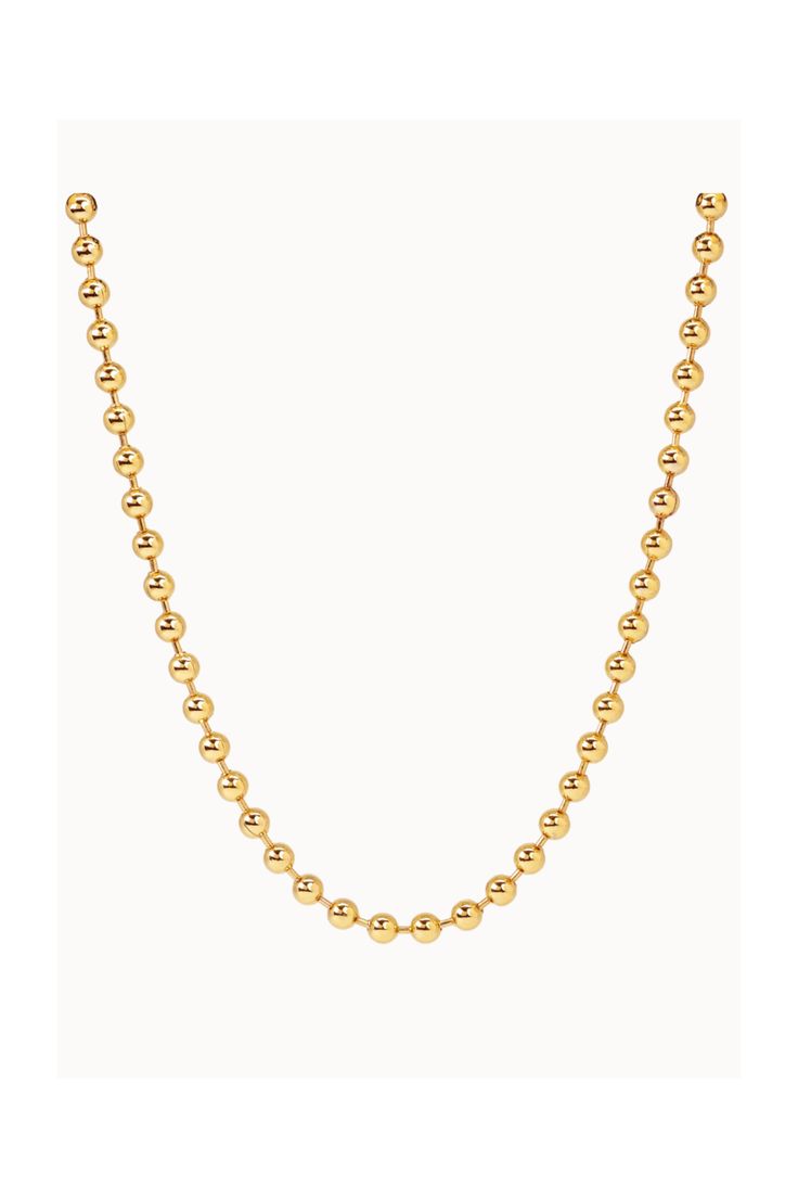 Ball Bead Chain - Foramour Jewels - 18K Gold Plated - Sweat, water proof