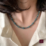 Beaded Zircon Accent Choker - Foramour Jewels - 18K Gold Plated - Sweat, water proof