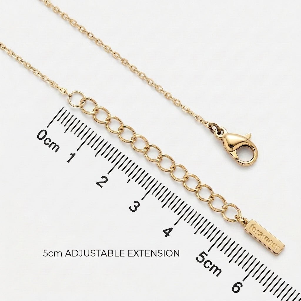 Blue Porcelain Bead Necklace Set - Foramour Jewels - 18K Gold Plated - Sweat, water proof