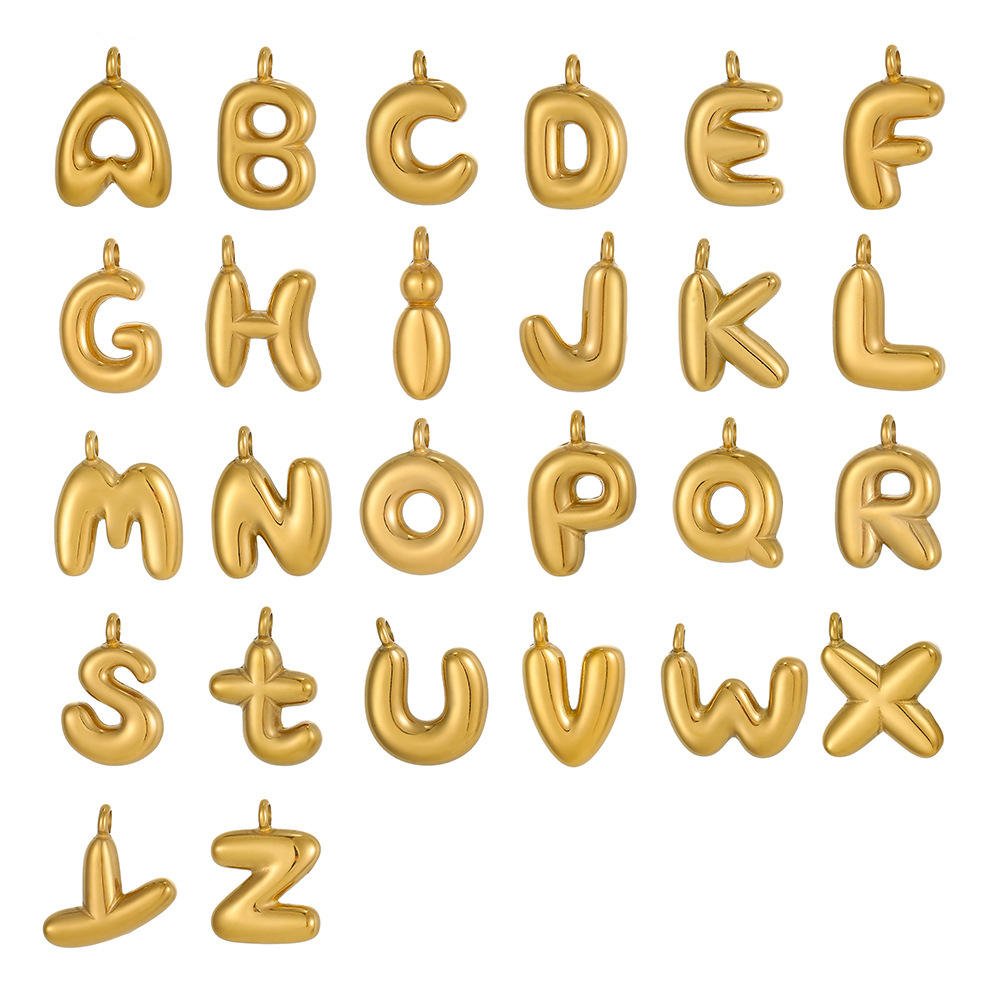 Bubble Alphabet - Charms - Foramour Jewels - 18K Gold Plated - Sweat, water proof