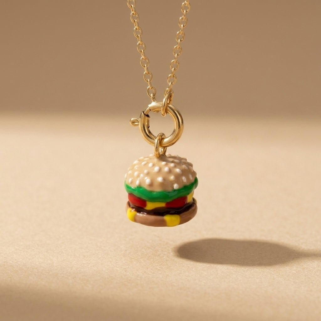 Burger - Charm - Foramour Jewels - 18K Gold Plated - Sweat, water proof