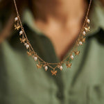 Butterfly Pearl Drop Necklace - Foramour Jewels - 18K Gold Plated - Sweat, water proof