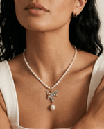 Butterfly Pearl Mala Necklace - Foramour Jewels - 18K Gold Plated - Sweat, water proof