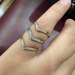 Chevron Pavé Ring, Two-Tone - Foramour Jewels - 18K Gold Plated - Sweat, water proof