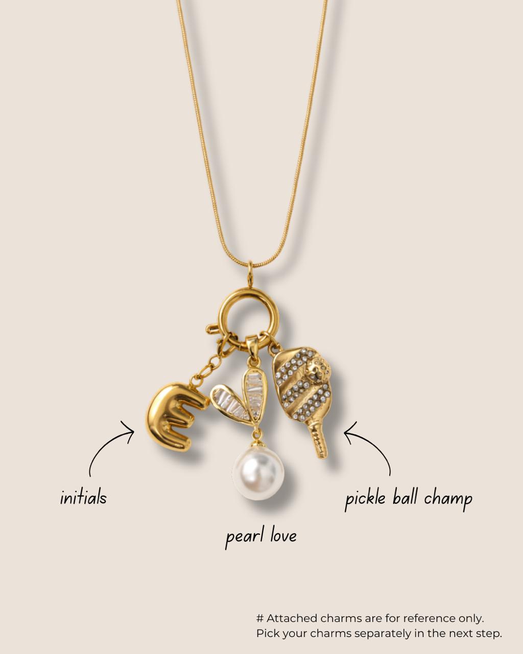 Choose Charm necklace chains & styles - Foramour Jewels - 18K Gold Plated - Sweat, water proof