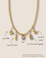 Choose Charm necklace chains & styles - Foramour Jewels - 18K Gold Plated - Sweat, water proof