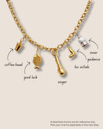 Choose Charm necklace chains & styles - Foramour Jewels - 18K Gold Plated - Sweat, water proof