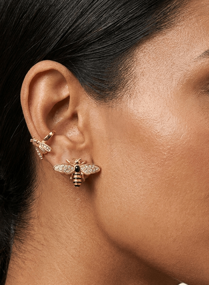 Colored Bee - Earrings - Foramour Jewels - 18K Gold Plated - Sweat, water proof