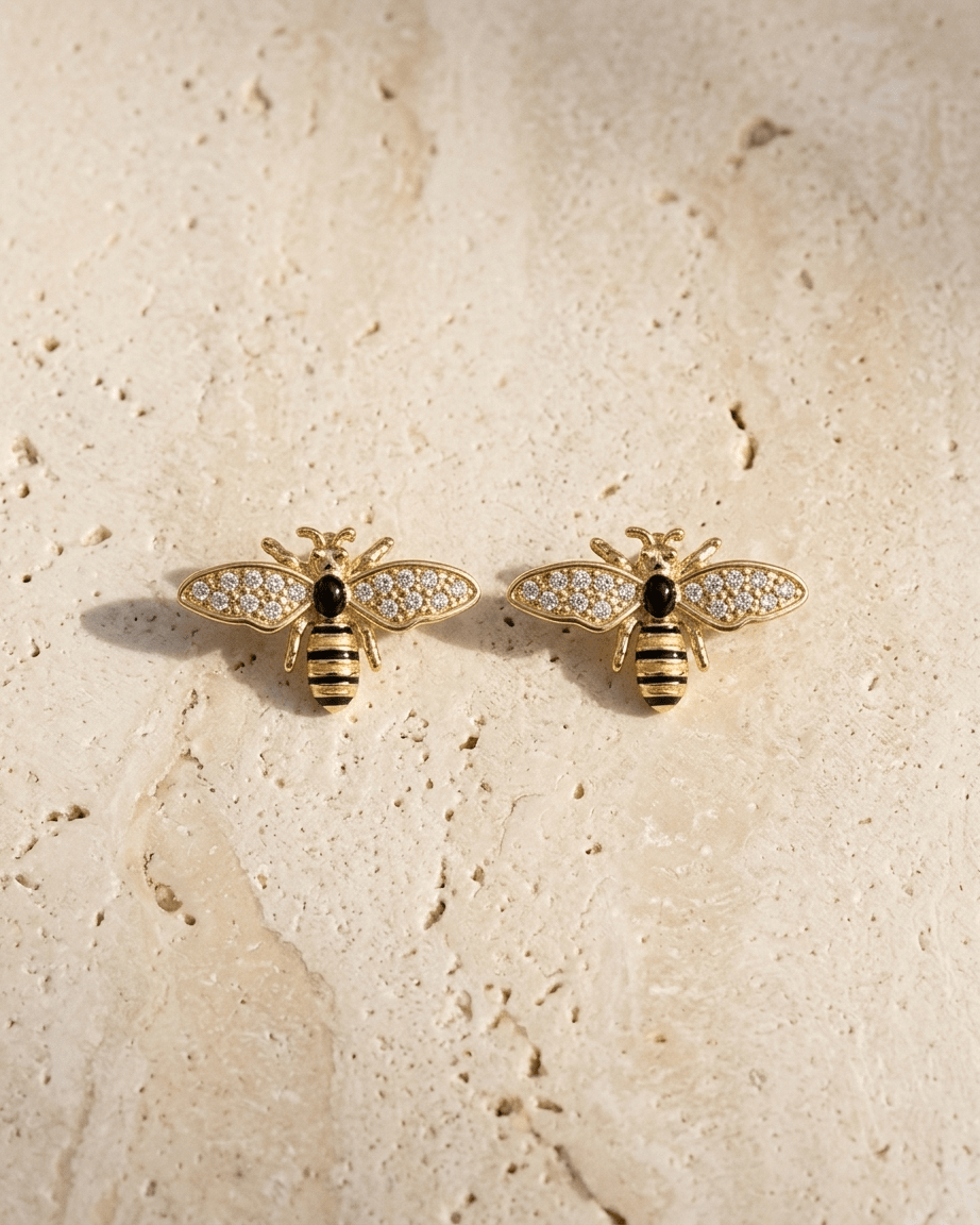 Colored Bee - Earrings - Foramour Jewels - 18K Gold Plated - Sweat, water proof
