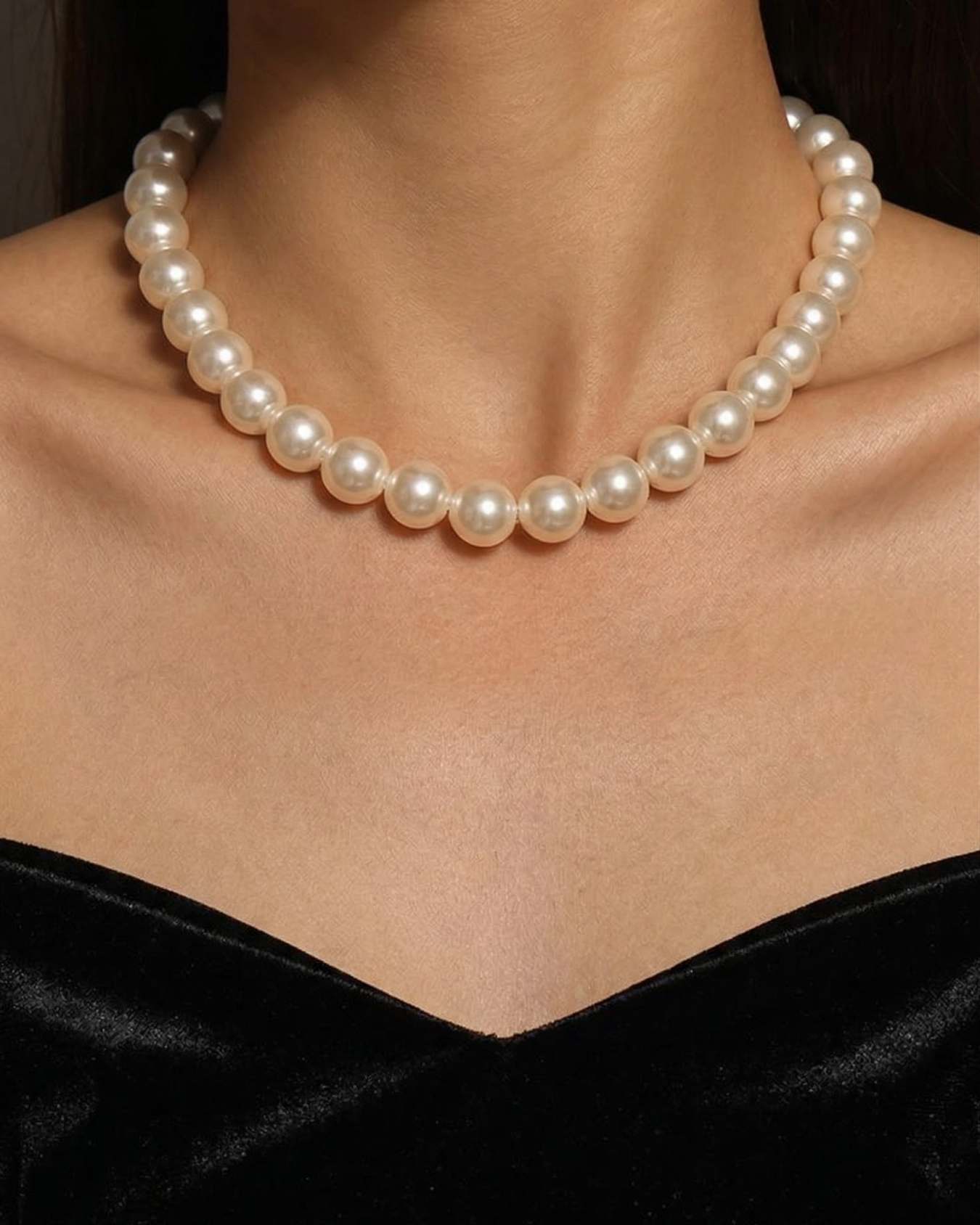 Convertible Pearl Choker Necklace - Foramour Jewels - 18K Gold Plated - Sweat, water proof